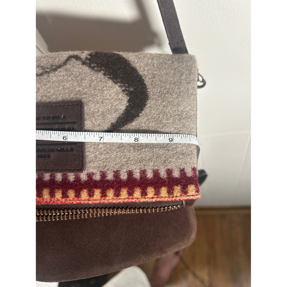 Pendleton Wool Leather Crossbody Bag Steer Skull Southwestern Foldover Clutch - Picture 10 of 10